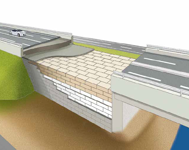 道路拡幅・橋台裏込めに使用した事例｜軽量盛土　EPS工法