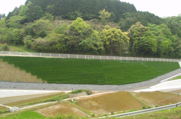 緑化仕様：壁面緑化や天然石積み仕上げが可能で自然と調和することができ、景観性にも優れています。